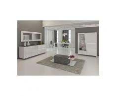 Salle à manger complète blanc laqué décor ardoise design julia