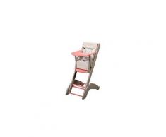 Chaise bébé rose bois pliable gain de place hêtre haut de gamme