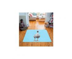 Tapis carré velours antidérapant imprimé animaux martine - 135 x 135 cm