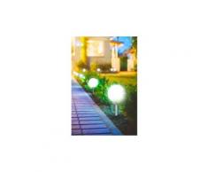 Icaverne balise solaire - borne solaire lumijardin balise lumineuse solaire a piquer lumiere blanche moony a led - ø 30cm