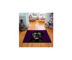 Tapis carré velours antidérapant imprimé animaux billy joe - 135 x 135 cm