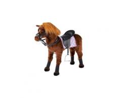 Happy People 58038 Cheval peluche à monter avec couverture, selle et guêtres