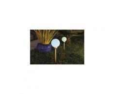 Icaverne balise solaire - borne solaire borne solaire globe h53cm - gris et blanc