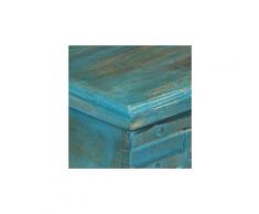 Icaverne - coffres de rangement moderne coffre de rangement bois de manguier massif 100x40x41 cm bleu