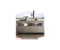 Enfilade 4 portes lumineuse taupe design rosini 8