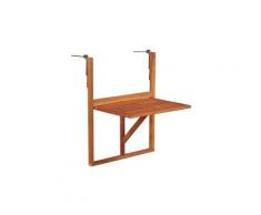 Table de balcon bois d'acacia massif marron