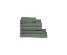 Seahorse pure gant de toilette - 100% coton - serviette d'invité (30x50 cm) - par lot de 3 - vert