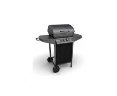 Barbecue au gaz avec 2 zones de cuisson noir