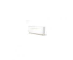 Naiss enfilade avec 3 portes et 3 etageres - decor naturel et blanc - l 180 x h 80 x l 50 cm