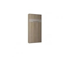 Armoire lit escamotable kompact ouverture assistée, coloris chêne couchage 90*200 cm.