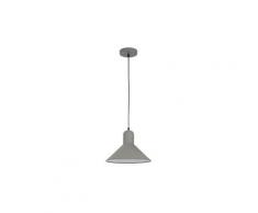 Lustre suspension style industriel 40 w 230 v longueur câble réglable abat-jour dim. Ø35 x 28h cm métal gris