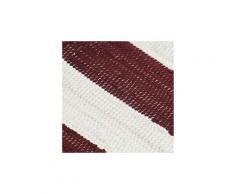 Icaverne - sets de table distingué napperons 6 pcs chindi bande bordeaux et blanc 30 x 45 cm