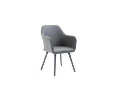 Admirable chaise de salle à manger, de cuisine, de salon bratislava cuir synthetique gris