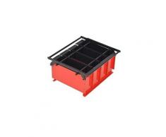 Accessoires pour cheminées et poêles à bois gamme dacca presse à papier de recyclage acier 38 x 31 x 18 cm noir et rouge