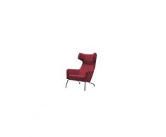 Fauteuil havana à oreilles en tissu rouge softline