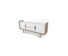 Icaverne buffet - bahut - enfilade kabino buffet blanc laqué brillant - l 170 x p 40 x h 75 cm
