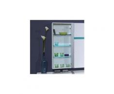 Vitrine murale lumineuse blanc laqué brillant et inox brossé design darlyne