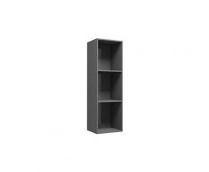 Icaverne - bibliothèques magnifique bibliothèque/meuble tv gris brillant 36x30x114 cm aggloméré