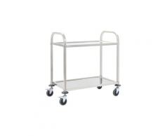 Chariot de cuisine à 2 niveaux 107x55x90 cm acier inoxydable
