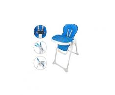 Chaise pliante pour bébé, chaise haute pour bébé, bleu, taille déployée: 105 x 89 x 56 cm