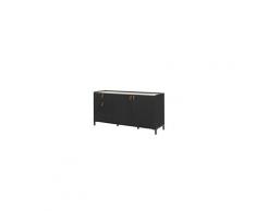 Amsterdam enfilade 3 portes 1 tiroir - décor chataigner et noir - l 160 x p 46 x h 80 cm
