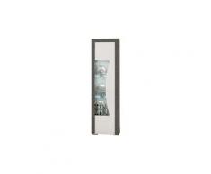 Lizea - vitrine 1 porte réversible avec eclairage led