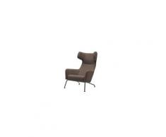 Fauteuil havana à oreilles en microfibre châtaigne softline