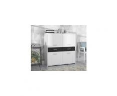 Buffet - bahut - enfilade buffet haut elämä contemporain en bois aggloméré blanc et noir - l 113 cm