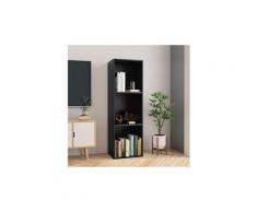 Bibliothèque/meuble tv noir 36 x 30 x 114 cm aggloméré - cs8001361