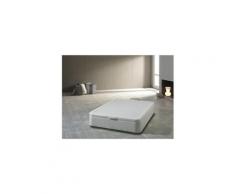 Sommier coffre tapissier 160x200cm en simili-cuir blanc balea