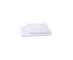 Icaverne parure de bain jules clarysse lot de 1 serviette + 1 drap de bain + 1 gant de toilette viva - blanc