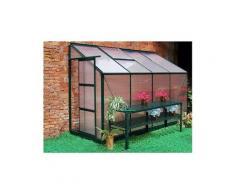 Serre de jardin adossée en polycarbonate de 2.9m² zenais avec embase