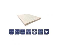 Matelas souple avec latex naturel 130x190 x 10 cm + oreiller visco - 5 zones de confort - noyau poli lattex hr dernière génération - très respirant