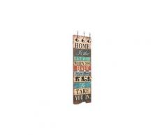 Icaverne - porte-manteaux et porte-chapeaux inedit porte-manteau mural avec 6 crochets 120 x 40 cm home is