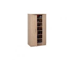 Armoire à chaussures en bois coloris chêne canadien - dim : l108 x p36 x h55 cm -pegane-