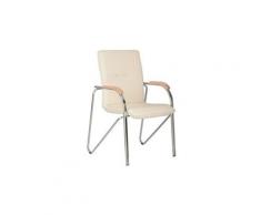Samba- lot de 2 chaises de conférence. Siege de bureau avec accoudoirs, capitonné. Blanc.
