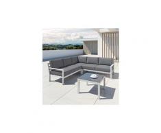 Mio - salon de jardin design aluminium - blanc gris - intérieur/extérieur