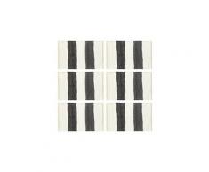 Linge de table gamme port-d'espagne napperons 6 pcs chindi bande anthracite et blanc 30 x 45 cm