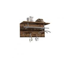 Porte-manteau mural 72x29,3x34,5 cm marron style ancien