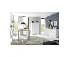 Salle à manger complète blanc laqué design felino