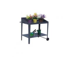 Pot de fleur en métal - carré potager sur pieds - 90x55x90cm - gris