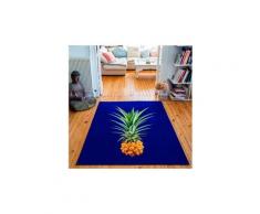 Tapis rectangulaire velours antidérapant imprimé fruits mr. Pineapple - 135 x 200 cm