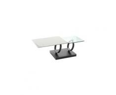 Ceres - table basse plateaux verre marbre blanc