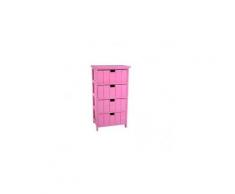 Chiffonnier bois seuni 4 tiroirs rose atmosphera