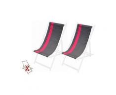 Toile rayée pour chilienne st malo (lot de 2) fuschia
