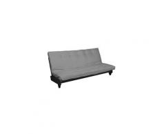 Pack futon coton gris clair 140x200 banquette fresh wengé - terre de nuit