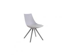 Magnifique chaise de salle à manger, de cuisine, de salon reykjavik cuir synthetique gris rond