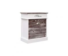Rangements pour armoires à vêtements famille doha armoire à chaussures marron 50 x 28 x 58 cm bois de paulownia