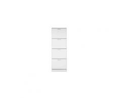 Meuble à chaussures 4 tiroirs en bois coloris blanc - mc7043