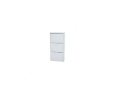 Shoebox meuble a chaussures - métal blanc - 3 portes - l 51 cm